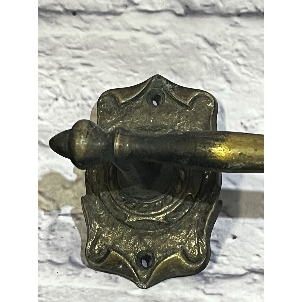 Antique Brass Towel Bar Victorian Ornate Cast Brackets 24" Bathroom Hardware